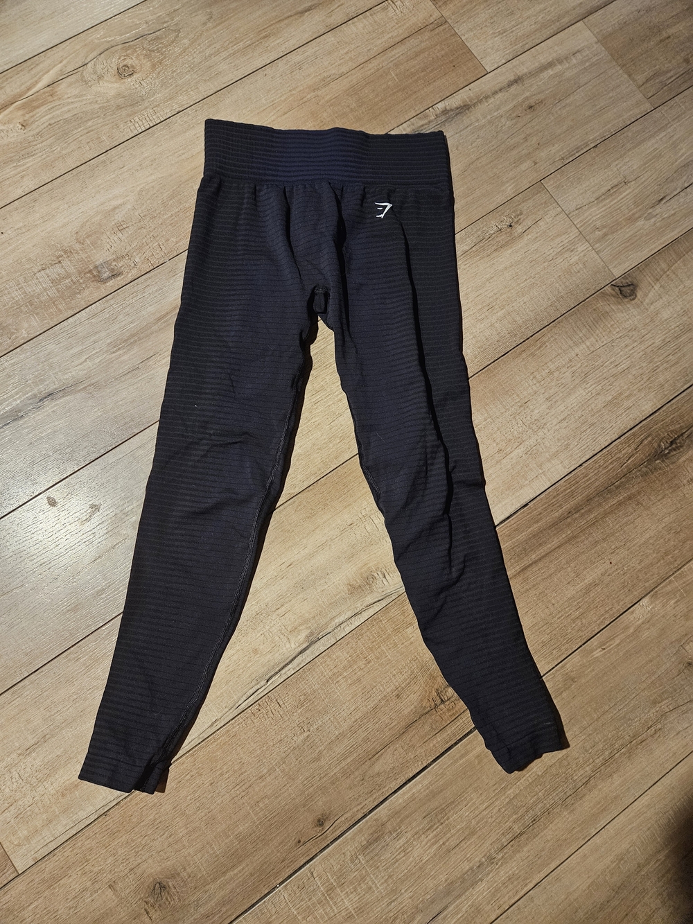 Gymshark Kids Black Ribbed High-Waist Leggings